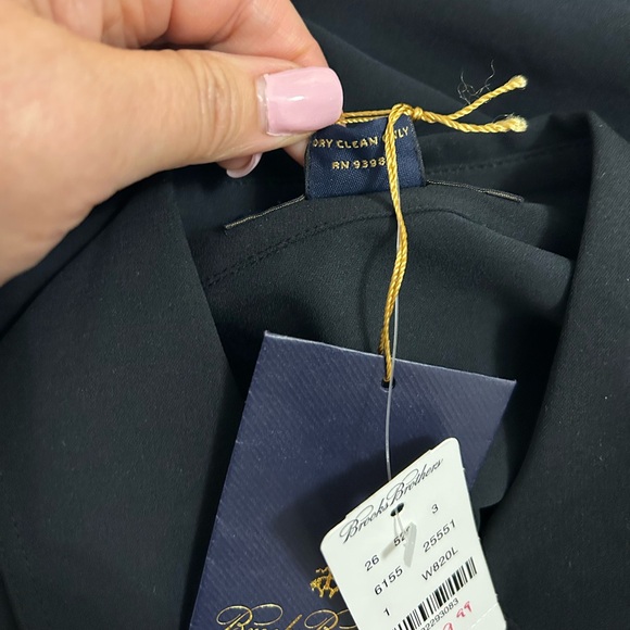 NWT Brooks Brothers, long sleeve silk shirt. Black. Size 12. Brand new! - Picture 9 of 10